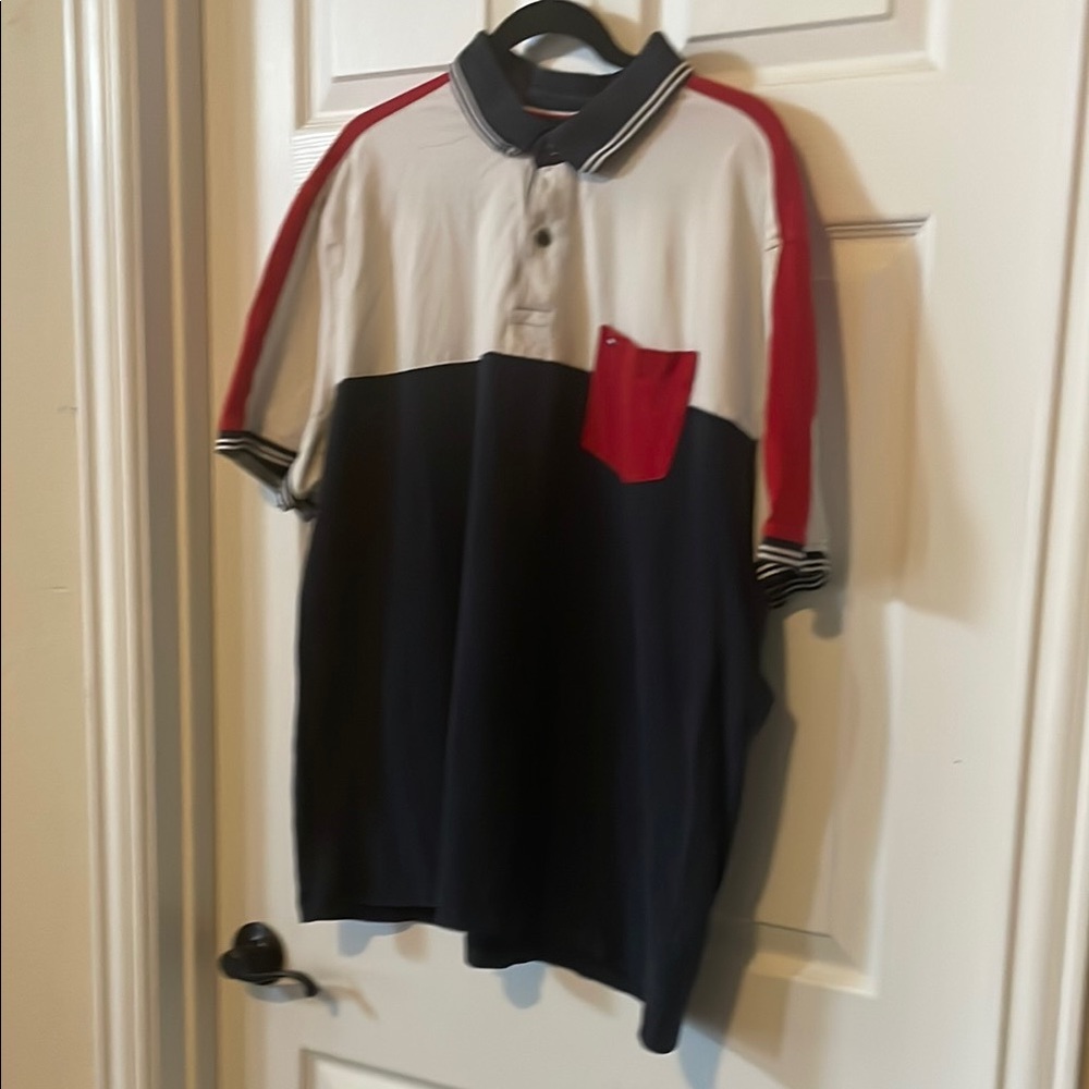 Tommy Hilfiger polo shirt, red white blue size xxl